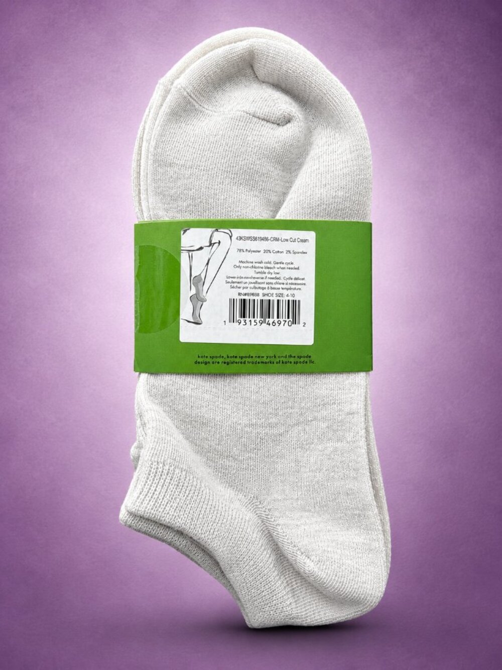 KATE SPADE New York Lemon Print Low Cut Socks 3 Pair Pack NWT - Picture 4 of 8